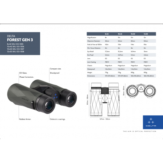 DELTA FOREST 10X42 Gen 3 BINOCULARS
